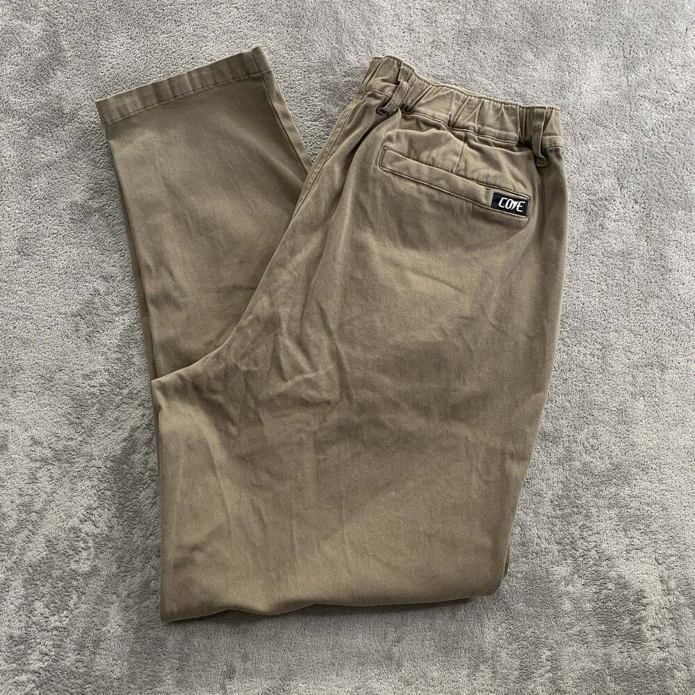 Cove USA Pants Mens 38x30 Brown Chino Stretch Elastic Waist Cotton Twill